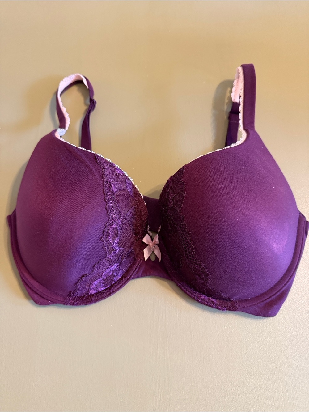 Body By Victoria Perfect Shape Purple Lace-Trim Push-Up Bra - Women Intimates